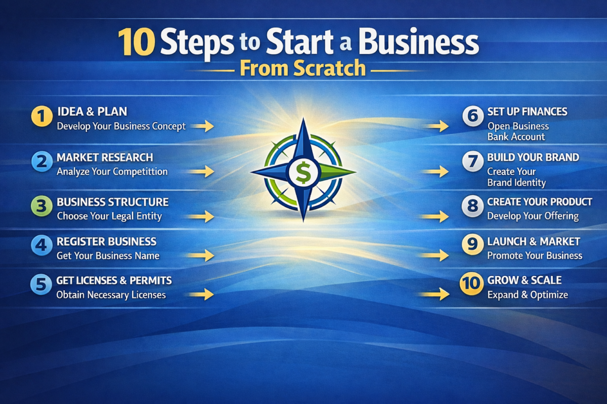 How to Start a Business From Scratch: 10 Smart Steps to Launch Successfully